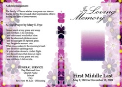 Funeral Program outside